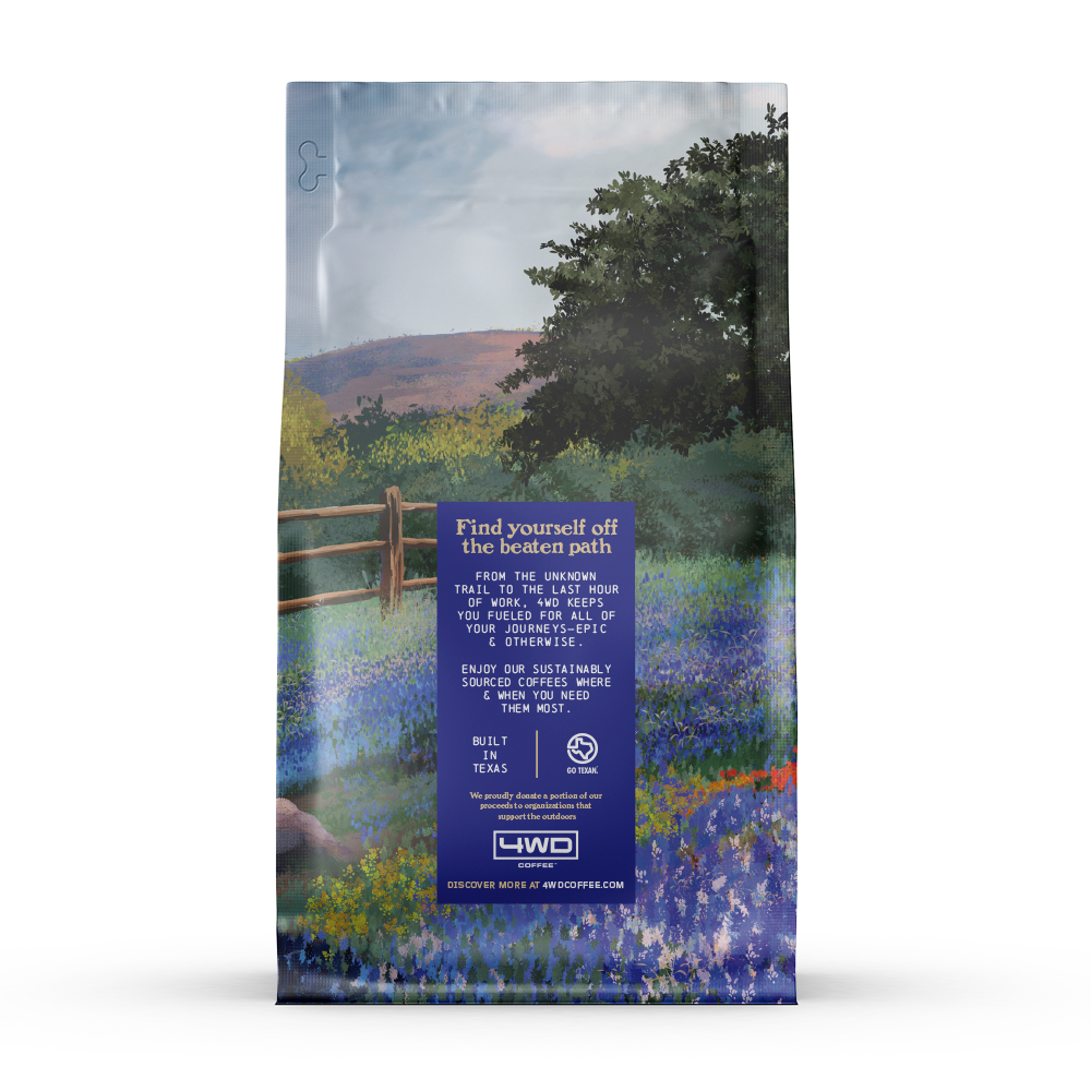 100% Arabica light roast coffee beans with bright floral notes.
