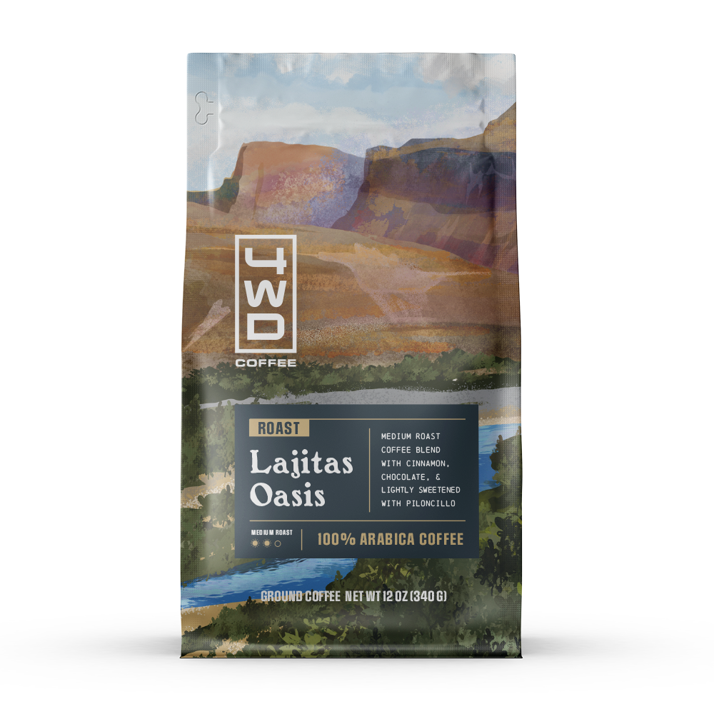 Medium roast coffee with natural cinnamon and chocolate flavors.