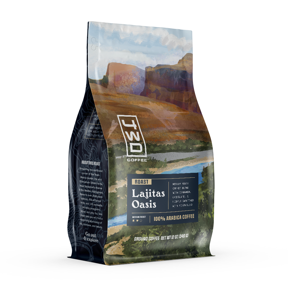 Brewed medium roast coffee with cinnamon, chocolate, and piloncillo sweetness.